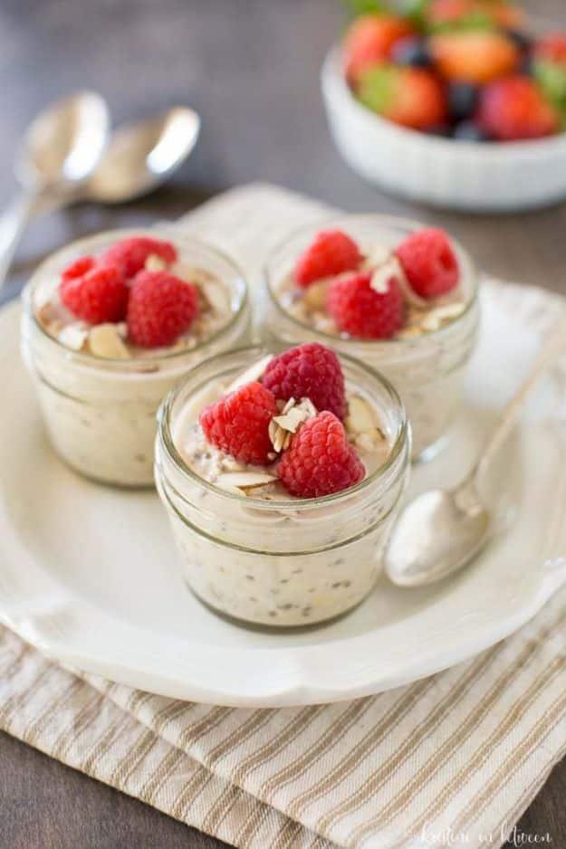 Overnight Oats Recipes - Vanilla Overnight Oats - Easy Breakfast Recipe Idea - Healthy Fruit to Add Blueberry, Banana, Strawberry and Pineapple, Apple Cinnamon - Brunch Ideas and K