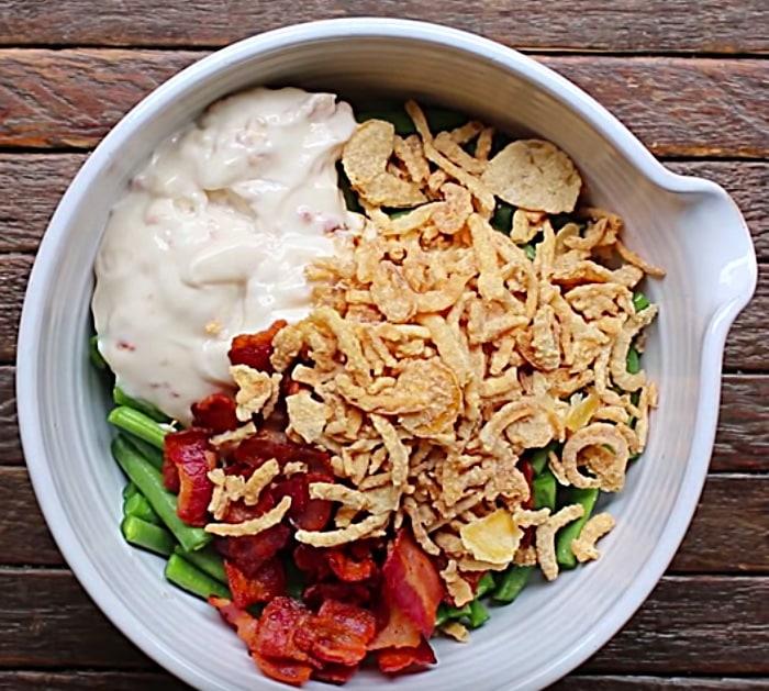 Make green bean and bacon casserole for Thanksgiving