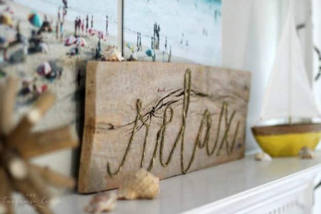 DIY Weathered Rope Sign, a farmhouse wall statement, quick enough to finish before nap time and a keepsake worth handing down