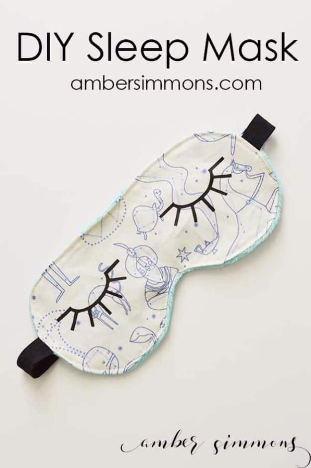 Super Cute DIY Sleep Mask, a playful accessory that beats anything from a store and a favorite pick from this roundup
