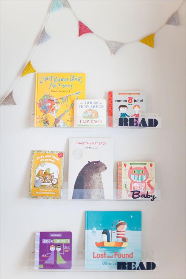 DIY Nursery Decor - DIY Clear Nursery Shelves - Easy Projects to Make for Baby Room - Decorations for Boy and Girl Rooms, Unisex, Minimalist and Modern Nurseries and Rustic, Farmho