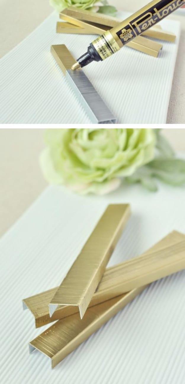 Paint Staples For Pretty Crafts, quick to explain to anyone else in the house and a small fix with a surprisingly big payoff