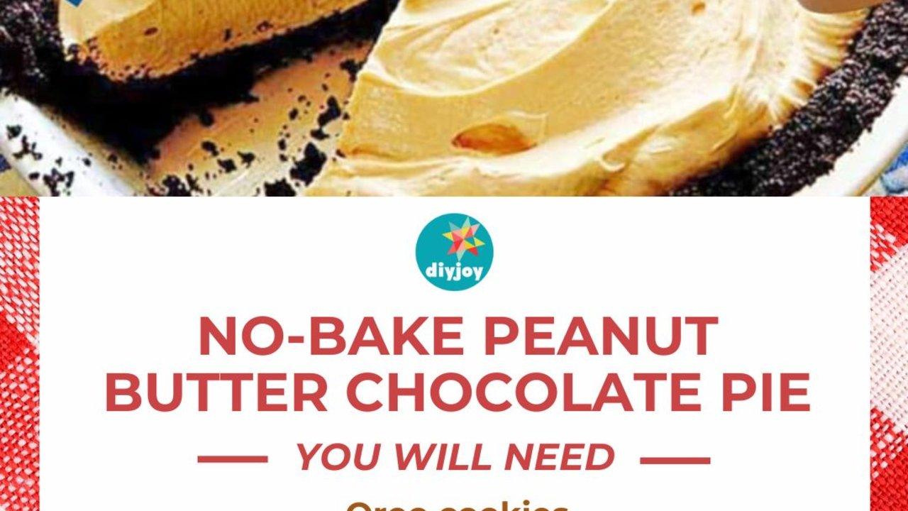 4-Ingredient No-Bake Peanut Butter Chocolate Pie Recipe