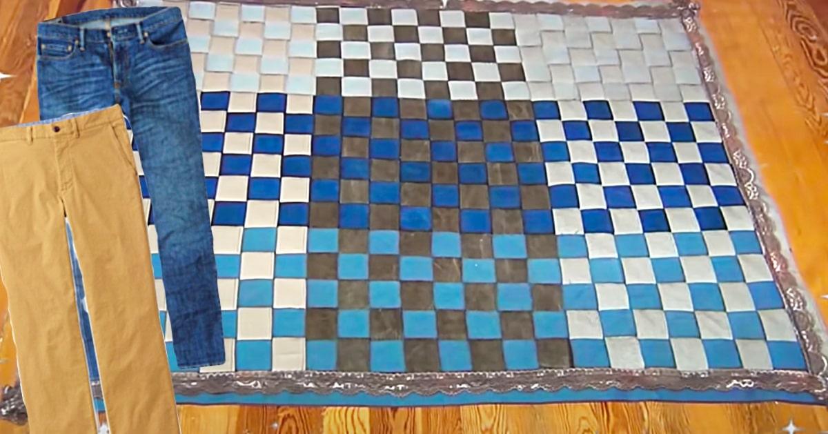 Turn Old Pants Into Woven Carpet
