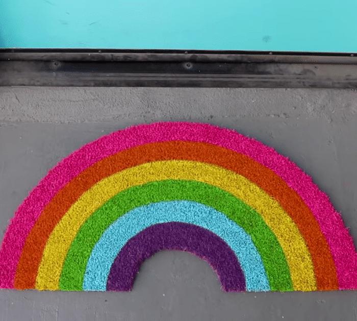 Easy to Make Rainbow Doormat