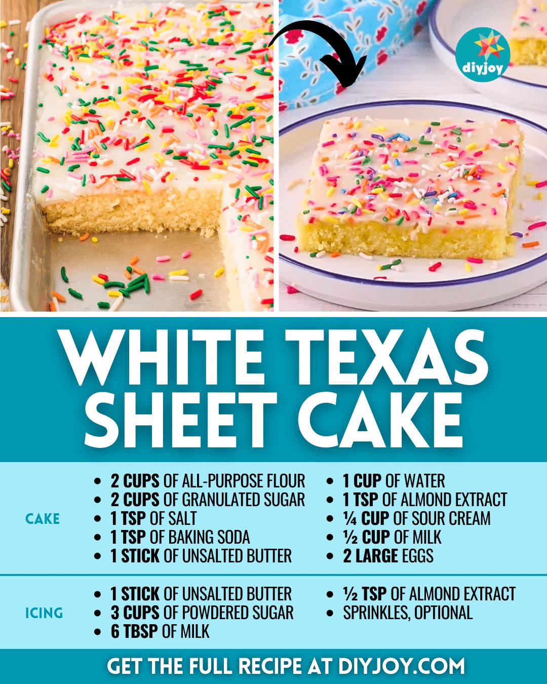 Easy Old-Fashioned White Texas Sheet Cake Recipe