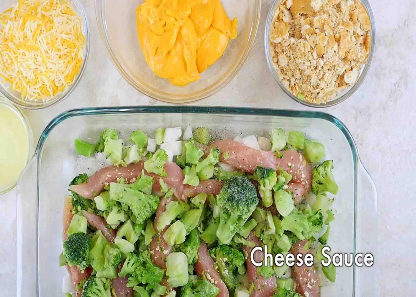 Ingredients for cracker barrel cheesy chicken recipe