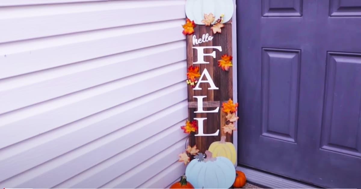 Dollar Tree DIY Fall Wood Sign Porch Decor