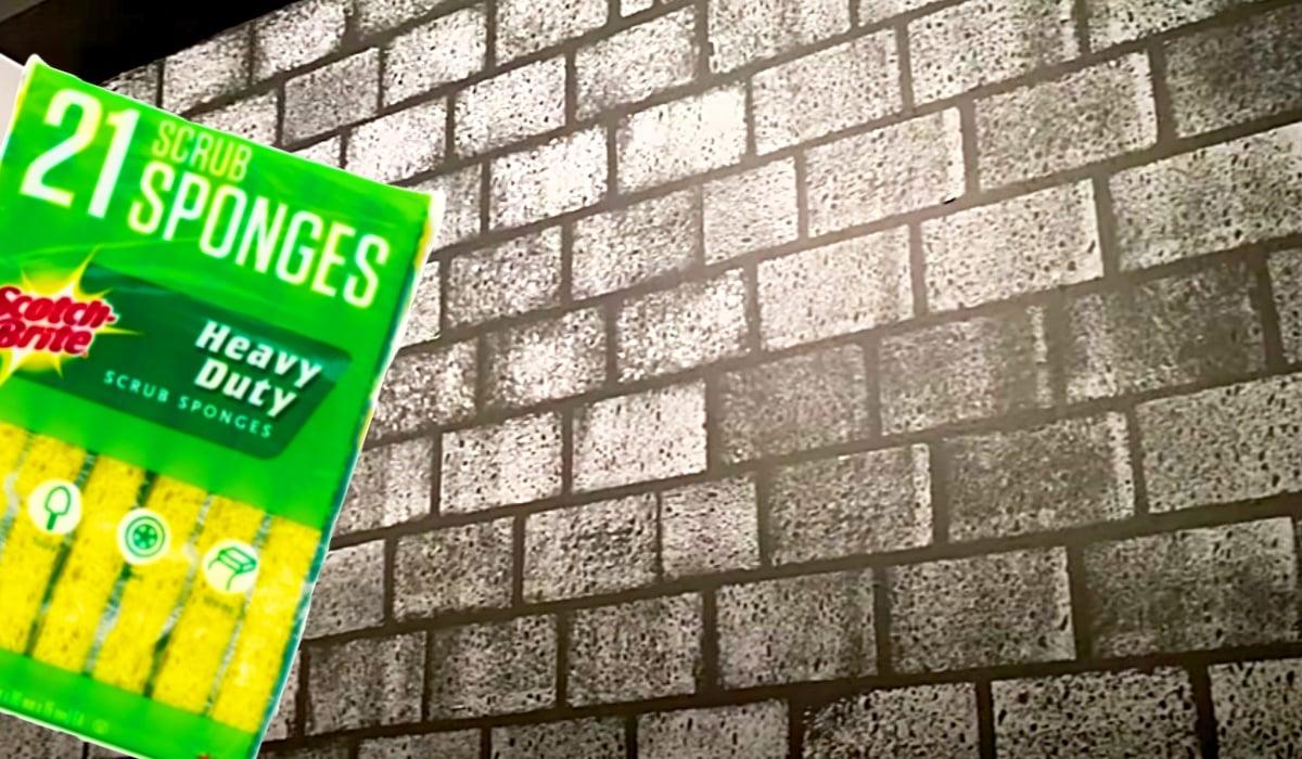 How To Paint A Faux Brick Wall Using Kitchen Sponges