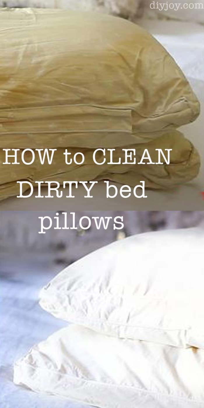How to Clean Pillows on the Bed - How to Wash A Dirty Pillow - DIY bedroom Ideas