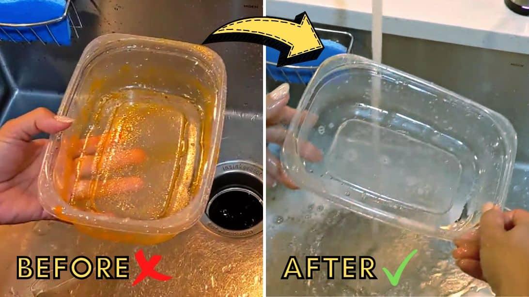 How To Clean Greasy Plastic Containers Easily