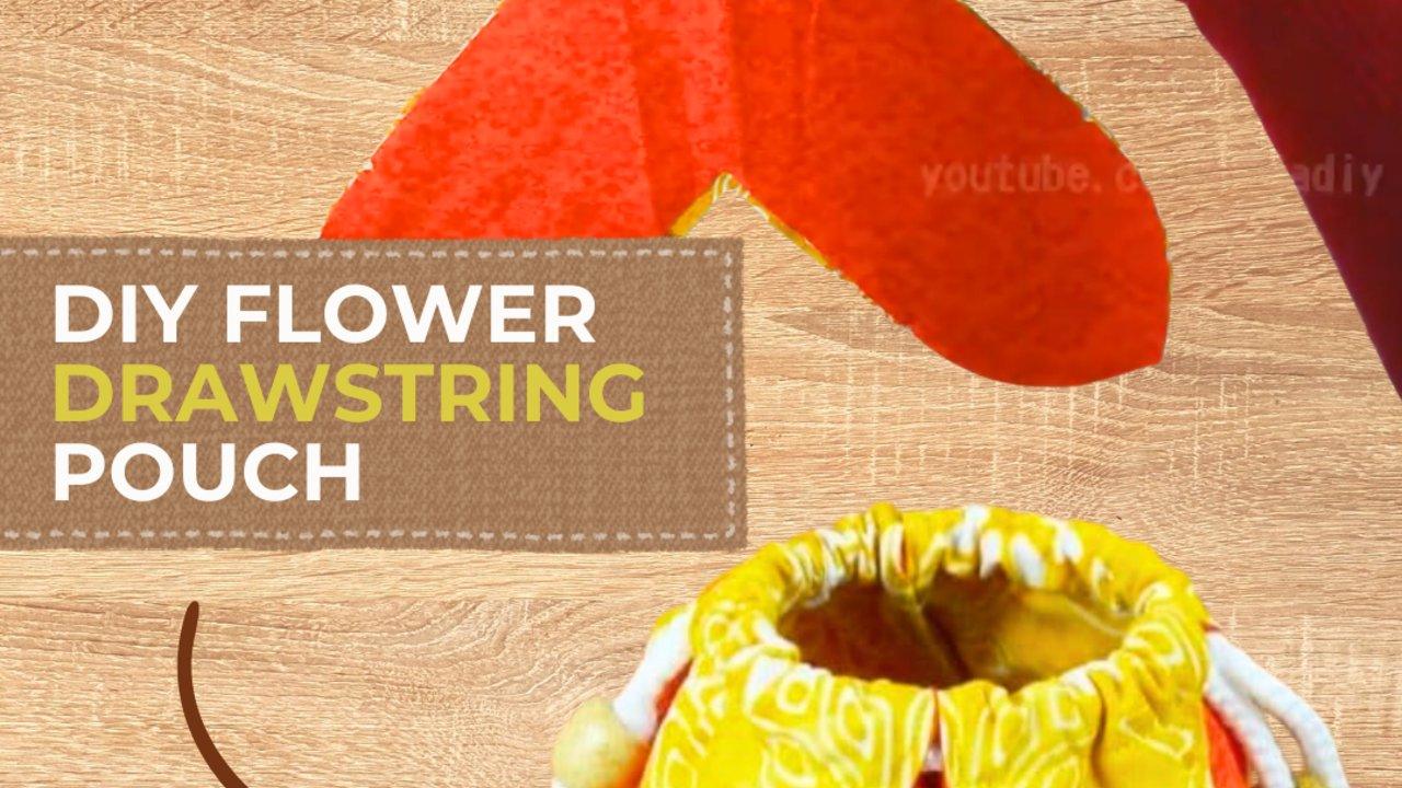 DIY Flower Drawstring Pouch With Pattern