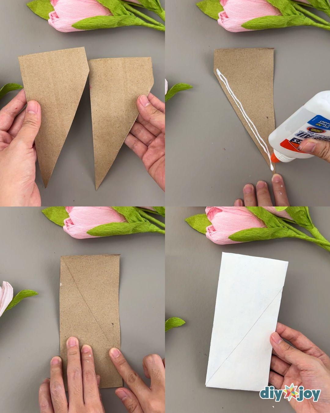 Homemade 4th Of July Banner Toilet Paper Rolls — making the flag