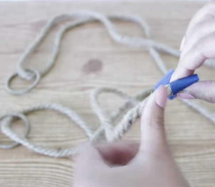 Rope Covered In Tape For Hanging Shelf- DIY Shelf