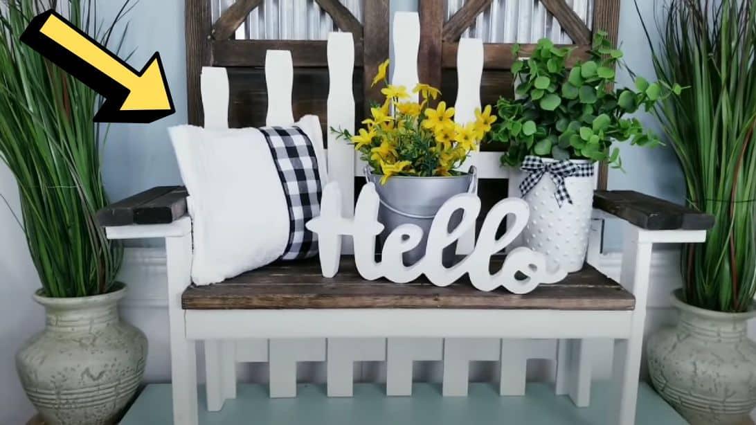 Easy DIY Modern Farmhouse Wooden Bench Planter Tutorial