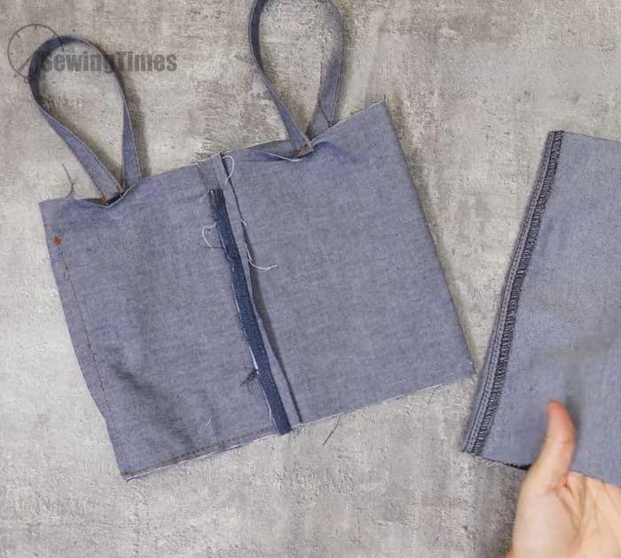 Drawstring Bag From Old Jeans Materials