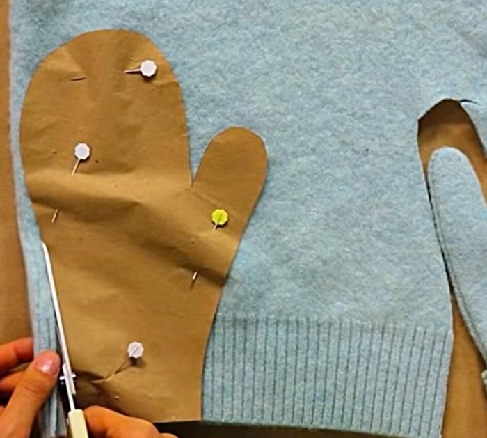 Make DIY Mittens from a felted recycled sweater