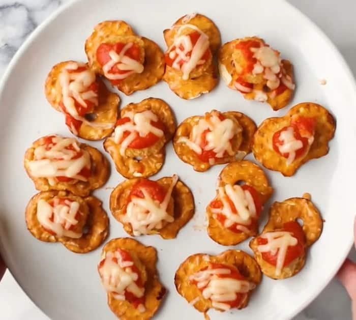 Pretzel parmesan chicken bites