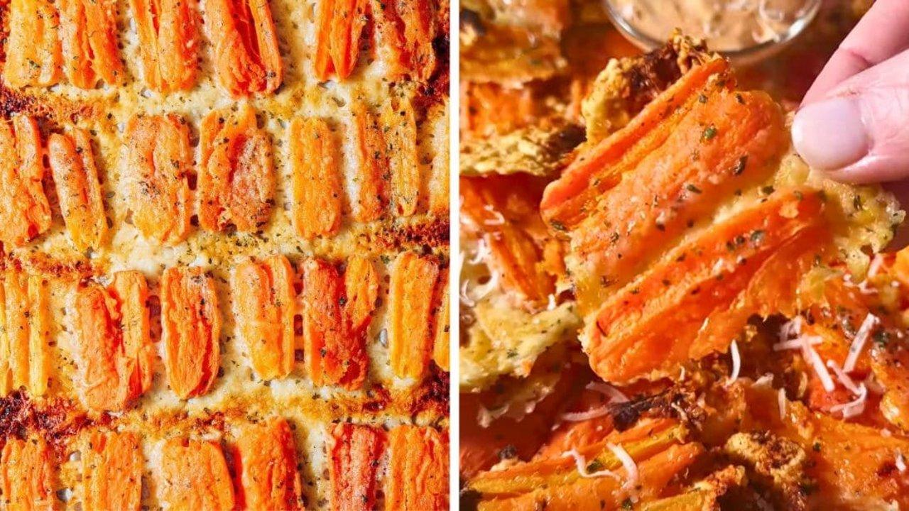 Crispy Smashed Baby Carrots With Parmesan