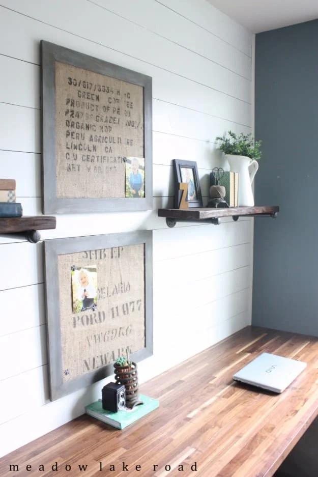 Industrial Pipe Shelves For The Home Office, quick to put together in one afternoon and warmth that a bare corner was missing