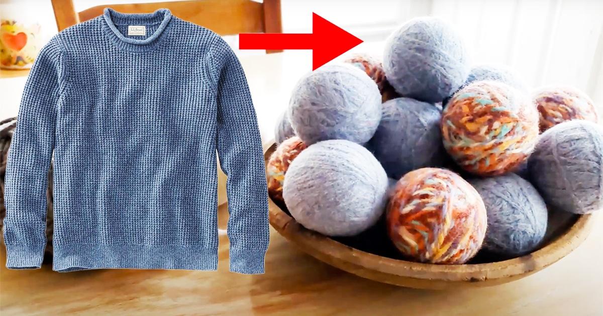DIY Wool Dryer Balls From Upcycled Sweaters