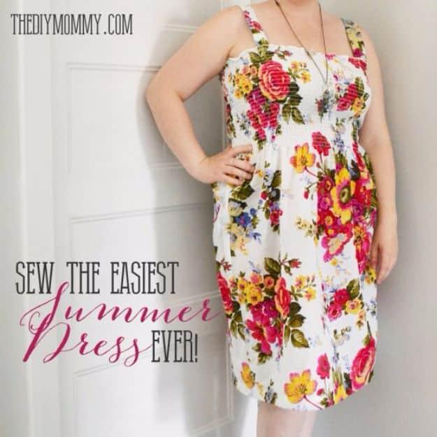 DIY Dresses to Sew for Summer - Shirred Summer Dress - Best Free Patterns For Dress Ideas - Easy and Cheap Clothes to Make for Women and Teens - Step by Step Sewing Projects - Shor