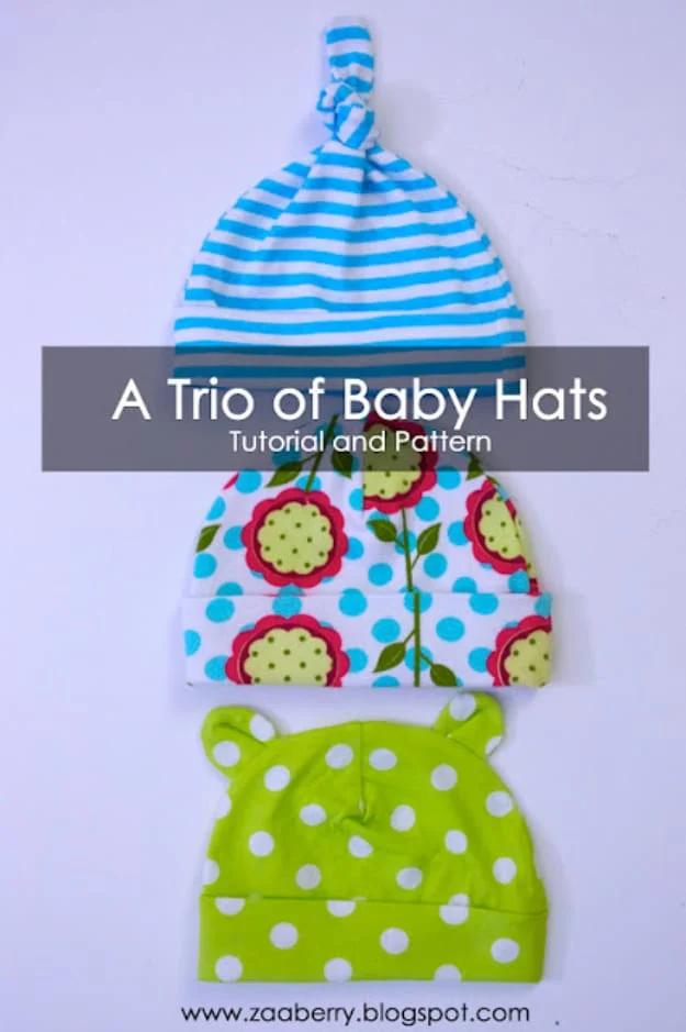 Trio Of Baby Hats, a cozy handmade option worth the extra effort and better than a store bought version