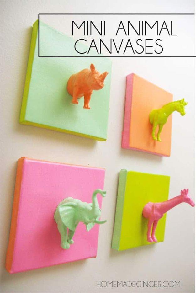 Mini canvas painted with a small animal design for a shelf accent that makes a genuinely thoughtful handmade gift idea
