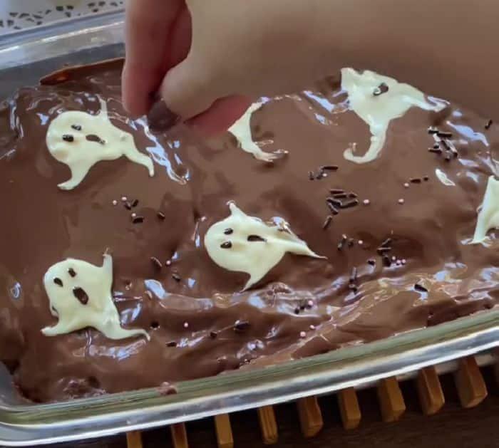 Easy to Make Spooky Ghost Walnut Brownies