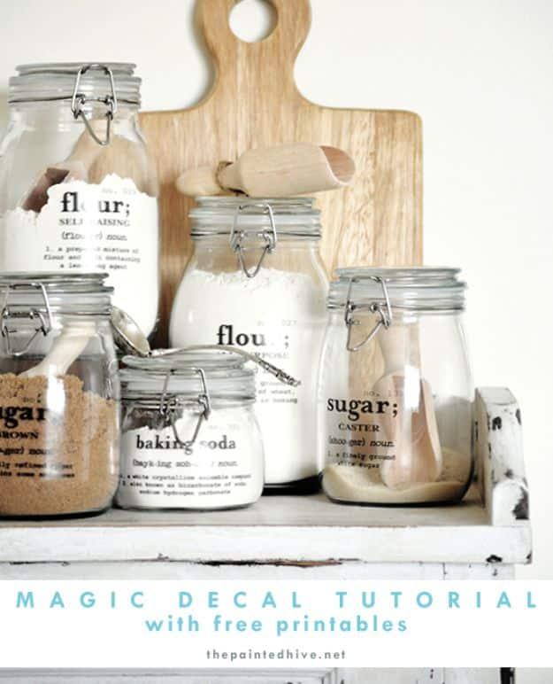 Mason Jar Decal Transfer, an image transfer idea, simple enough for a first try and a satisfying finish for not much work