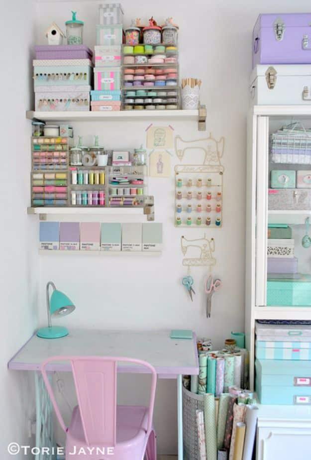 Pastel Craft Room, quick to put together in an afternoon and a great fix using stuff you already have on a shelf