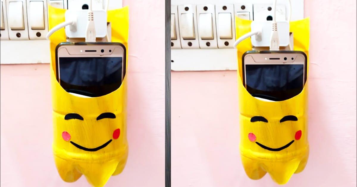 Phone Charger Holder Using Plastic Bottle