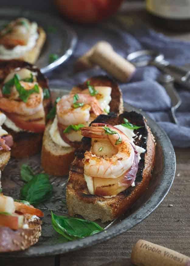 Shrimp Grilling Recipes | Appetizer Recipe Ideas | Shrimp & Peach Crostini | DIY Projects & Crafts by Sueeye at