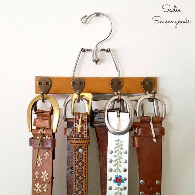 Trouser Hanger Turned Belt Organizer, a cozy country accent, forgiving even if a step turns out a little crooked