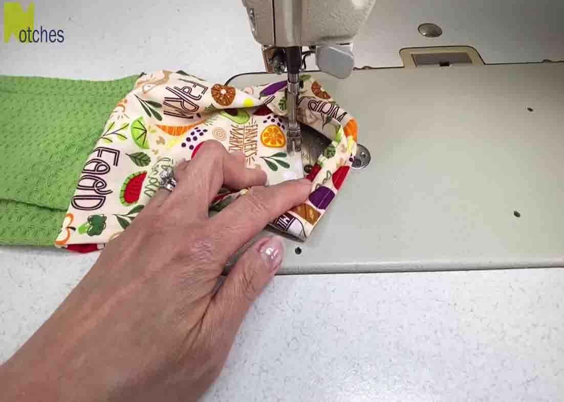 Finishing up the tea towel