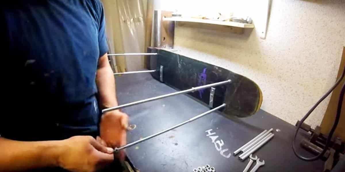 He Repurposes Old Skateboards For A Really Useful Item For His Son’s Room. Watch!