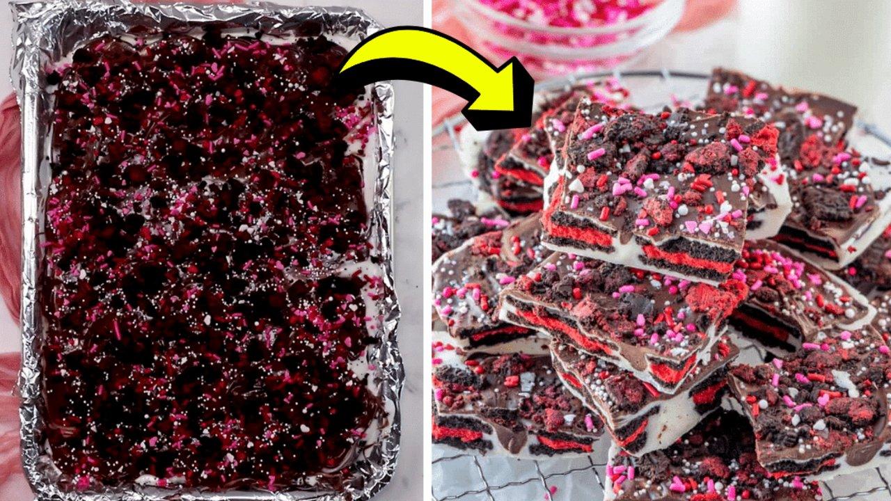 Easy Valentine’s Day Oreo Cookie Bark