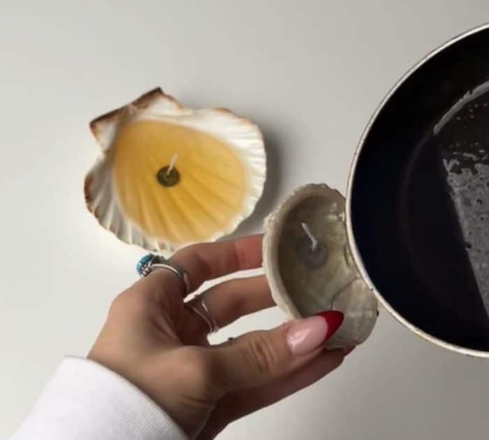 Woman Upcycled Seashells into Candles Project
