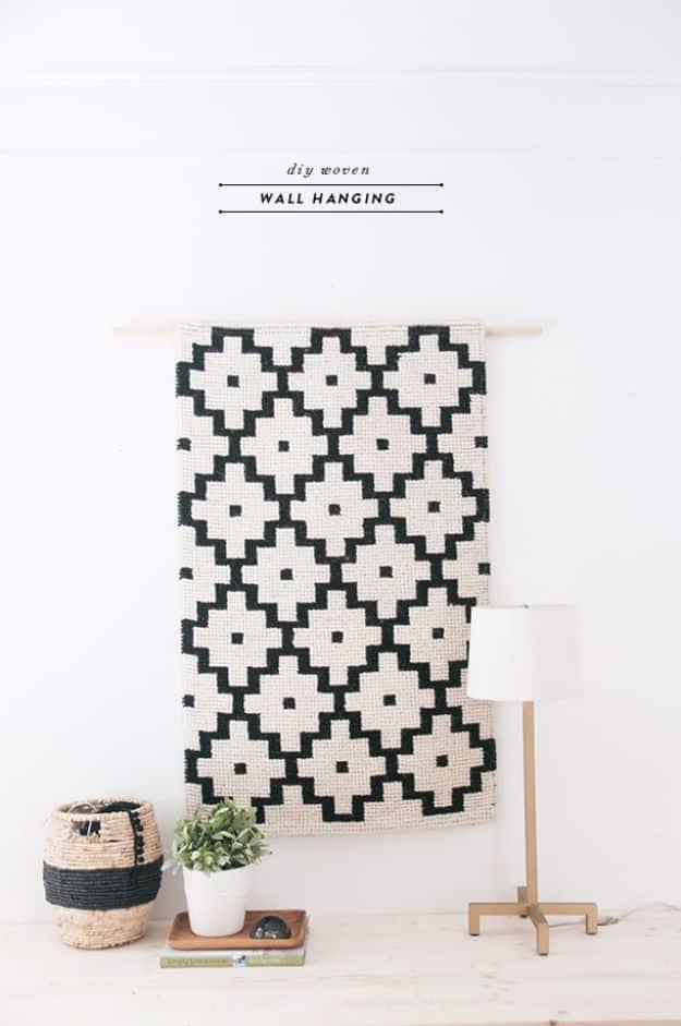 DIY Woven Wall Hanging, light on tools, just what is already in the drawer and an accent that pulls a whole room together