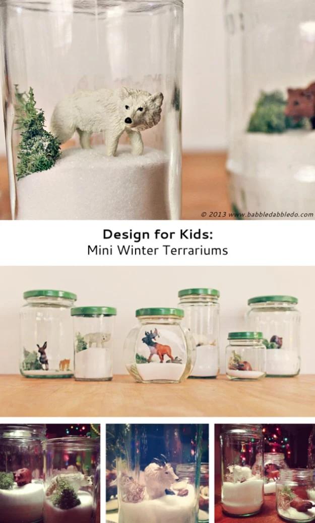 Mini Winter Terrariums, a cozy winter DIY idea worth making this season and a fun family craft for a snowed in afternoon