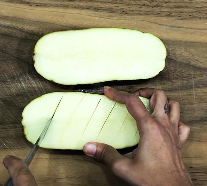 Scored Baked Potatoes Recipe - Baked Potatoes Recipe - Side Dishes