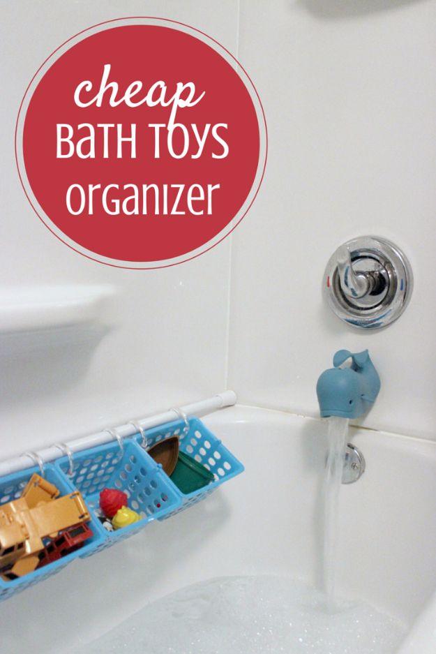 Cheap Bath Toys Organizer, simple to scale to fit almost any space and a small upgrade with a real visual payoff