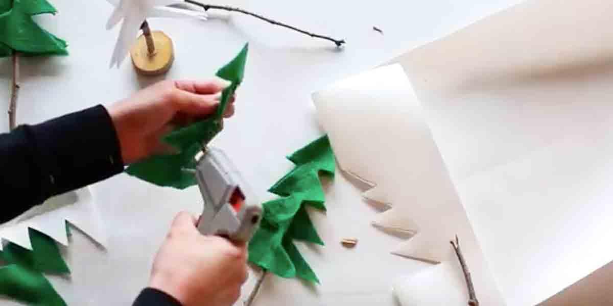 She Cuts Felt And Makes a Rustic Pottery Barn Inspired Item For Her Christmas Decor!