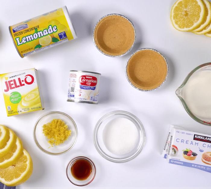 Ingredients for Lemonade Cream Cheese Pie