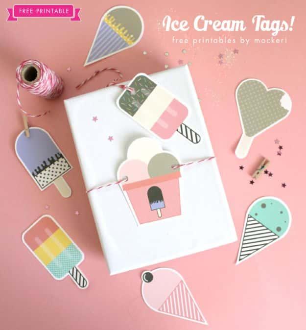 Ice Cream Gift Tags, a handmade wrapping accent, quick enough to finish the night before the big day