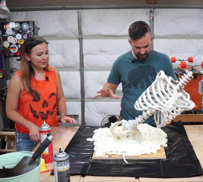 Easy To Make DIY Graveyard Skeleton Halloween Props