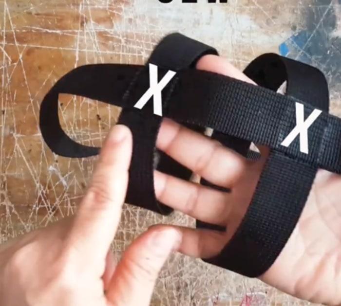Make Yeti Cup Holder out of canvas strap webbing