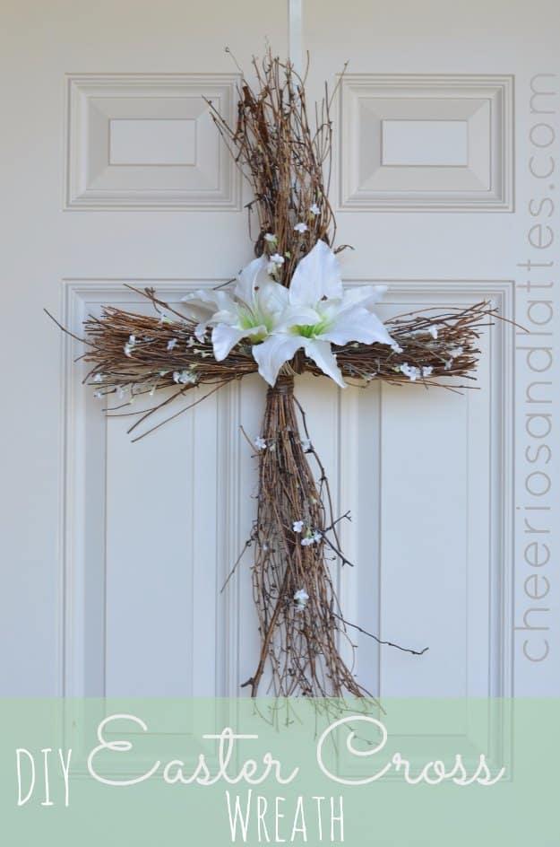 DIY Easter Cross Wreath, a fresh take on a classic idea and a great weekend project for a beginner with basic tools