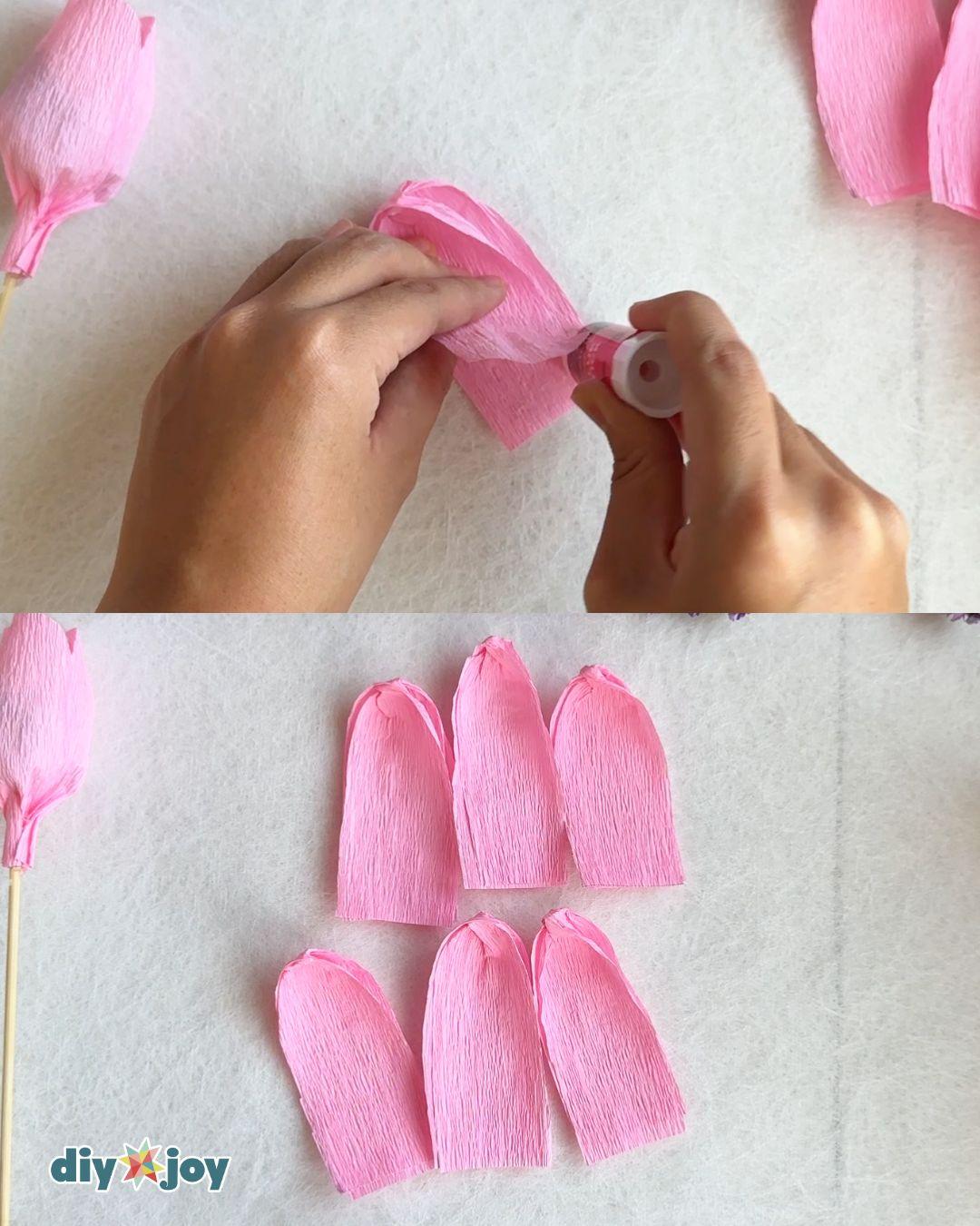 Homemade Paper Tulips Chocolate — crepe paper tulips