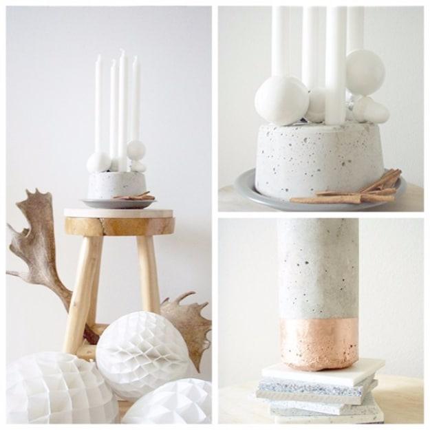 DIY Projects Made With Concrete - Concrete Votives - Quick and Easy DIY Concrete Crafts - Cheap and creative countertops and ideas for floors, patio and porch decor, tables, plante